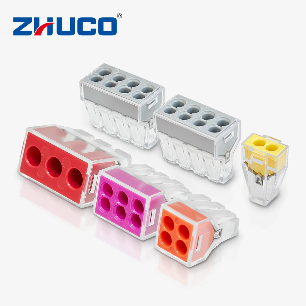 100pcs PCT-102 1-in 1-out Hard-wire Direct Plug Lighting Quick Splicing Terminal, Electrical Wire Branch Connector