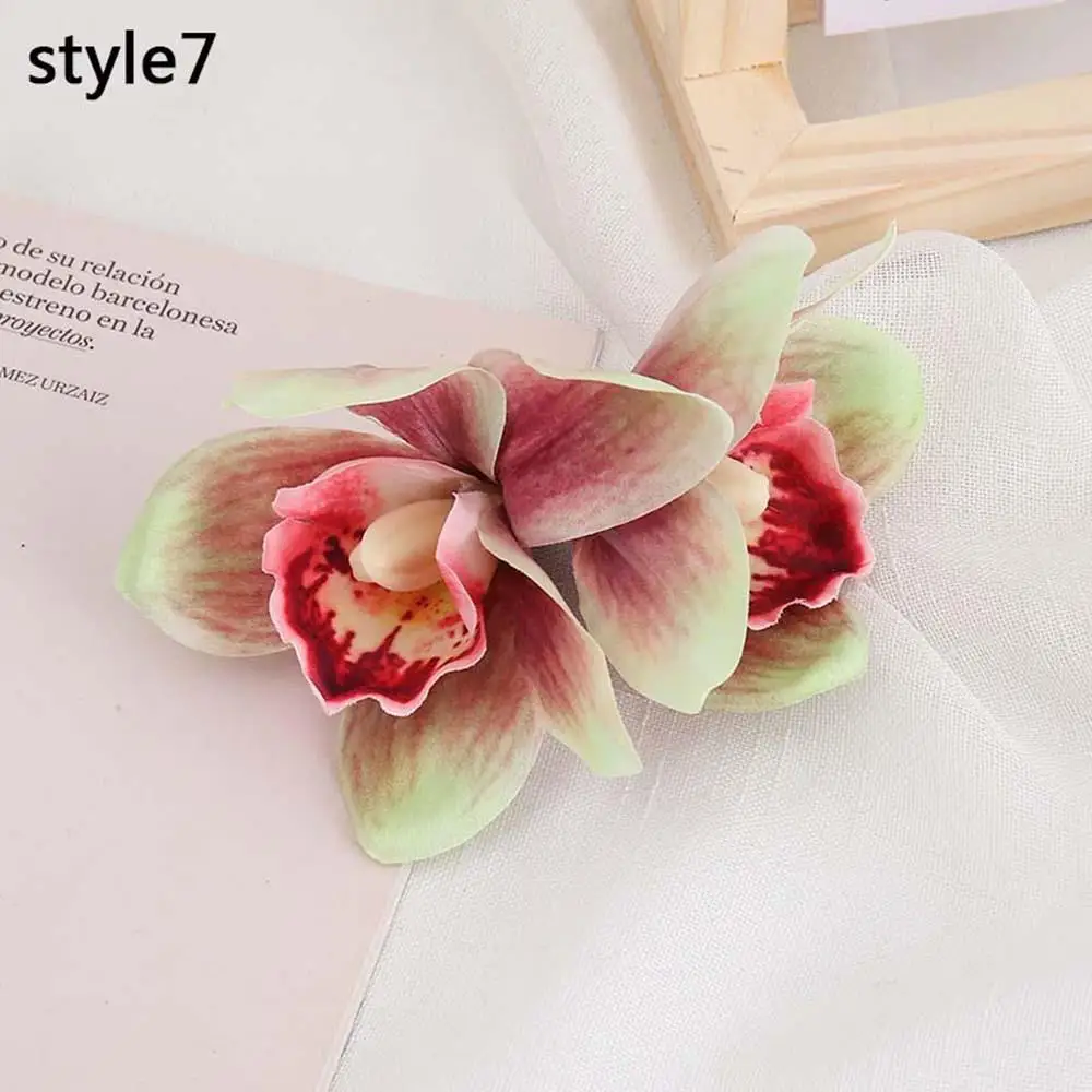 

Orchid Flowers Hair Clip Wedding Hair Accessories Artificial Flower Duckbill Clip Two-flowers Fashion Sweet Bohemian Side Clip
