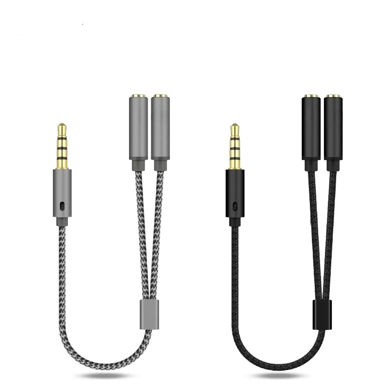 Headset Adapter Headphone Mic Y Splitter Cable 3.5mm Audio Male to 2 Female For Earphone Extense Mobile Audio Adapter Splitter