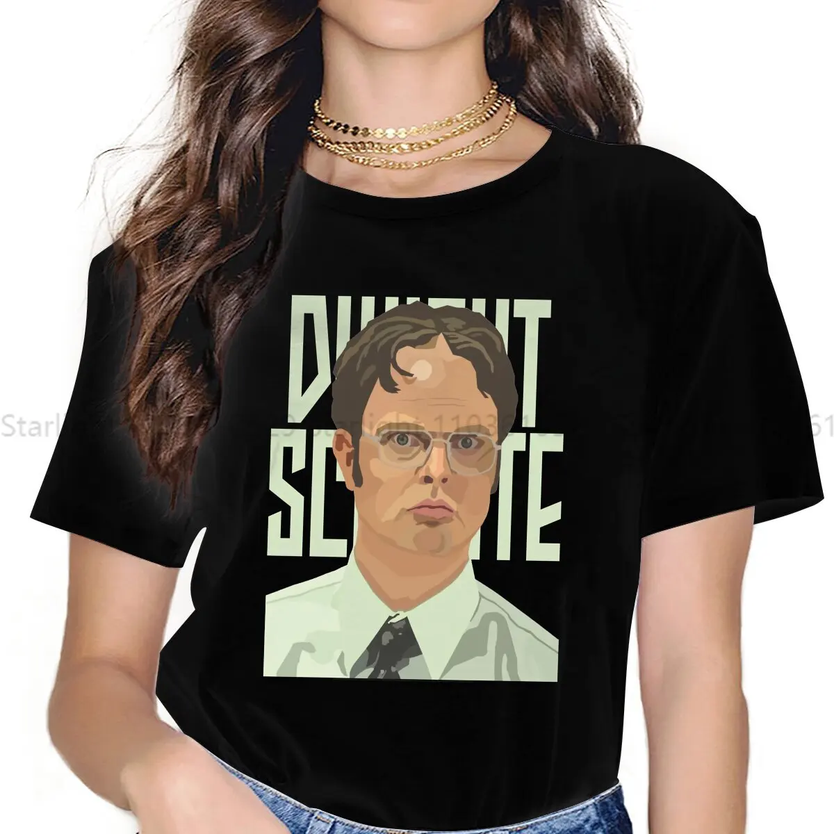 The Office Women T Shirt Dwight Schrute Cool Female Tops Polyester Harajuku Funny Y2k Tees Ladies Tshirt