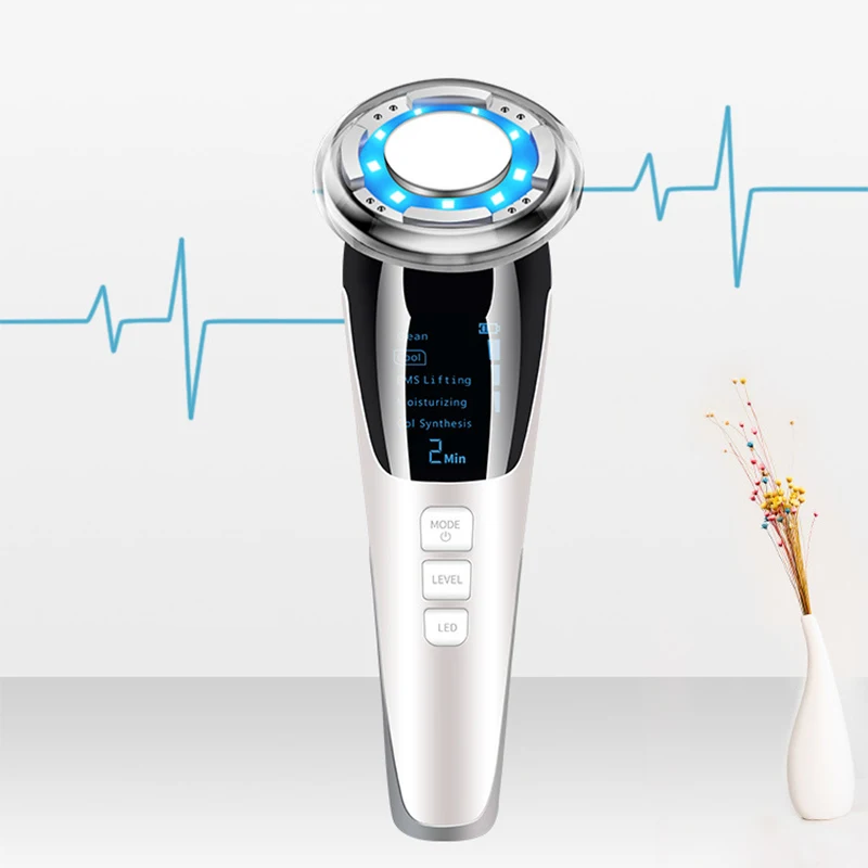 EMS Face Beauty เครื่องนวดร้อนเย็นอัลตราโซนิก Cryotherapy เครื่องนวดยกกระชับผิวหน้า Face Body Spa Ion Beauty Instrument