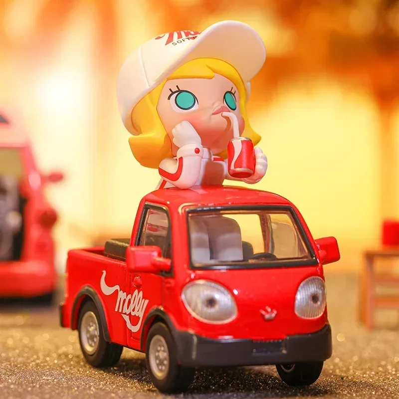 

Original Molly Car Car Series Blind Blind Box Anime Action Figure Guess Bag Ornament Figurines Home Decor Dolls Girls