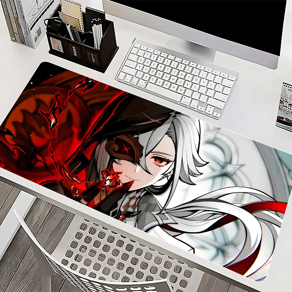 Genshin Impact Arlecchino Mousepad Mause Pad Mouses Rug Office Accessories Desk Mat Mousepad Keyboard Gaming Pc Mats Large