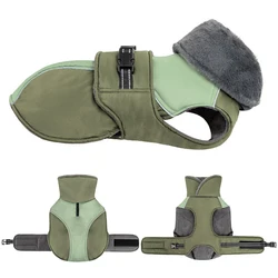 Winter Jacket for Small Medium Dogs High Fur Collar Dog Vest Coat Reflective Soft Padded Warm Dog Clothes Thicken Puppy Outfit