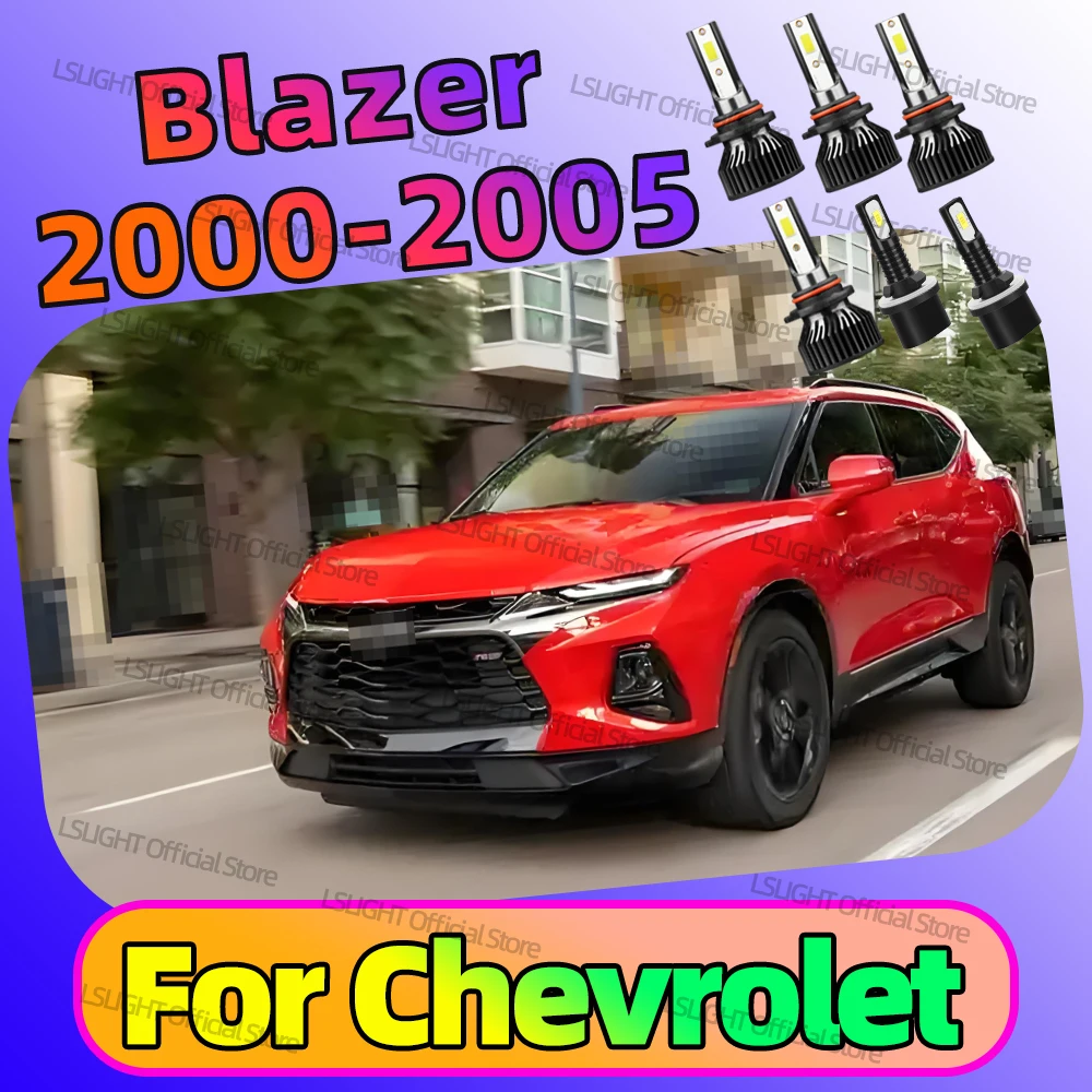 

2/6x фары дальнего и ближнего света 6000K, противотуманные фары, 12 В для Chevrolet Blazer 2000 2001 2002 2003 2004 2005, комплект для переоборудования