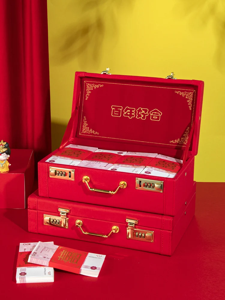 結婚祝いの金箱、結婚祝いのギフトボックス、花嫁へのギフトのお金入れ、持参金の赤い封筒、婚約用品に適しています 100,000個入り