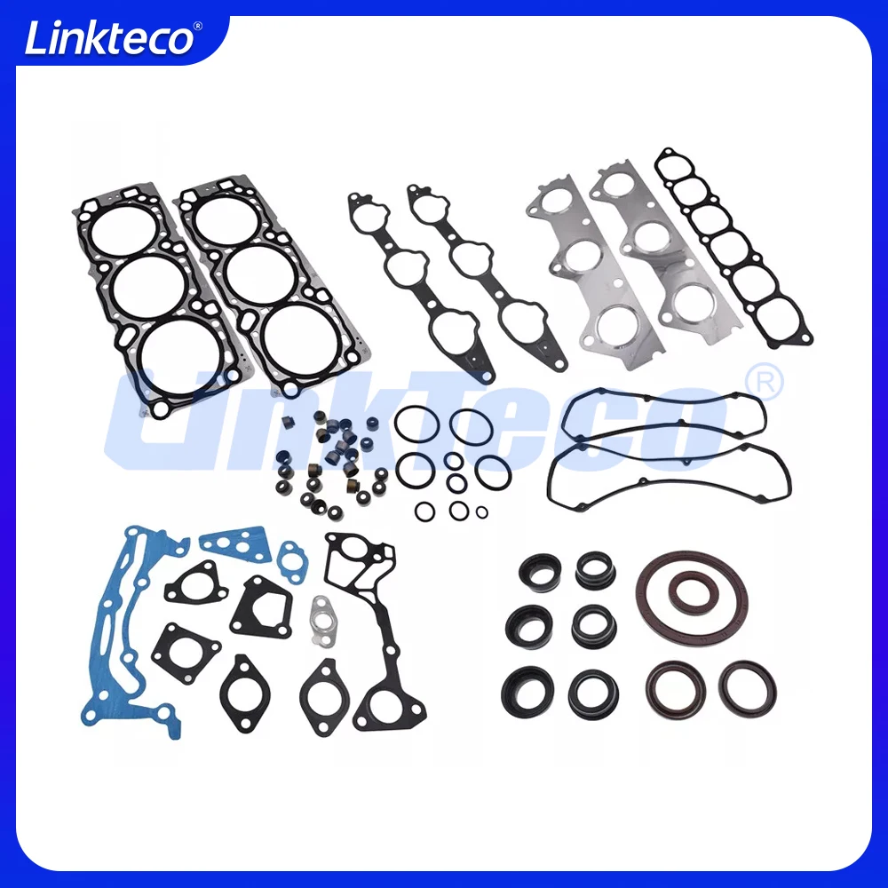 Engine Cylinder Head Full Gasket Set Fit 3.5 T L V6 GAS For 98-06 MITSUBISHI PAJERO III SPORT I 6G74 DOHC 24V 3.5L MD977868