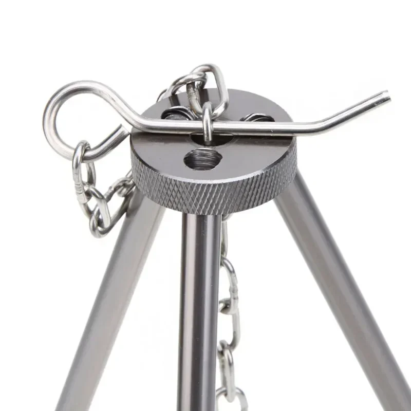 YAMA Lightweight Aluminum Hanging Furnace Fire Triangle Bracket Portable Picnic BBQ Cooking Grill Tripod Pot Grill Bracket