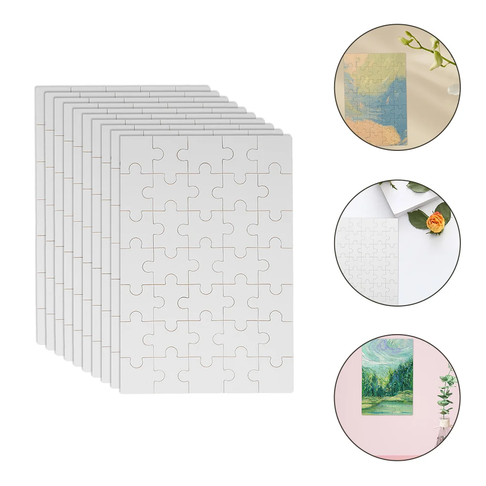 10 Sheets DIY Blank Puzzle Cognitive Plaything Transfer Puzzles Jigsaw Giant Sublimation Blanks Products