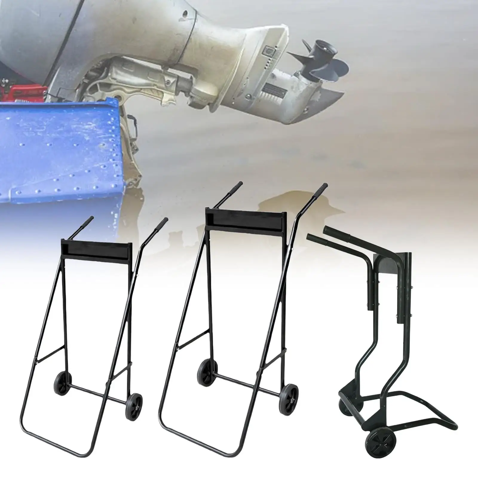 Outboard Boat Motor Stand Support Repair Multifunctional Transport Easy to Use with Wheels Outboard Engine Carrier Stand