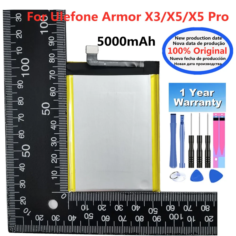 New 5000mAh Original Battery For Ulefone Armor X5 Pro / X5 X3 X 5 Phone Battery Bateria In Stock Fast Shipping + Tools