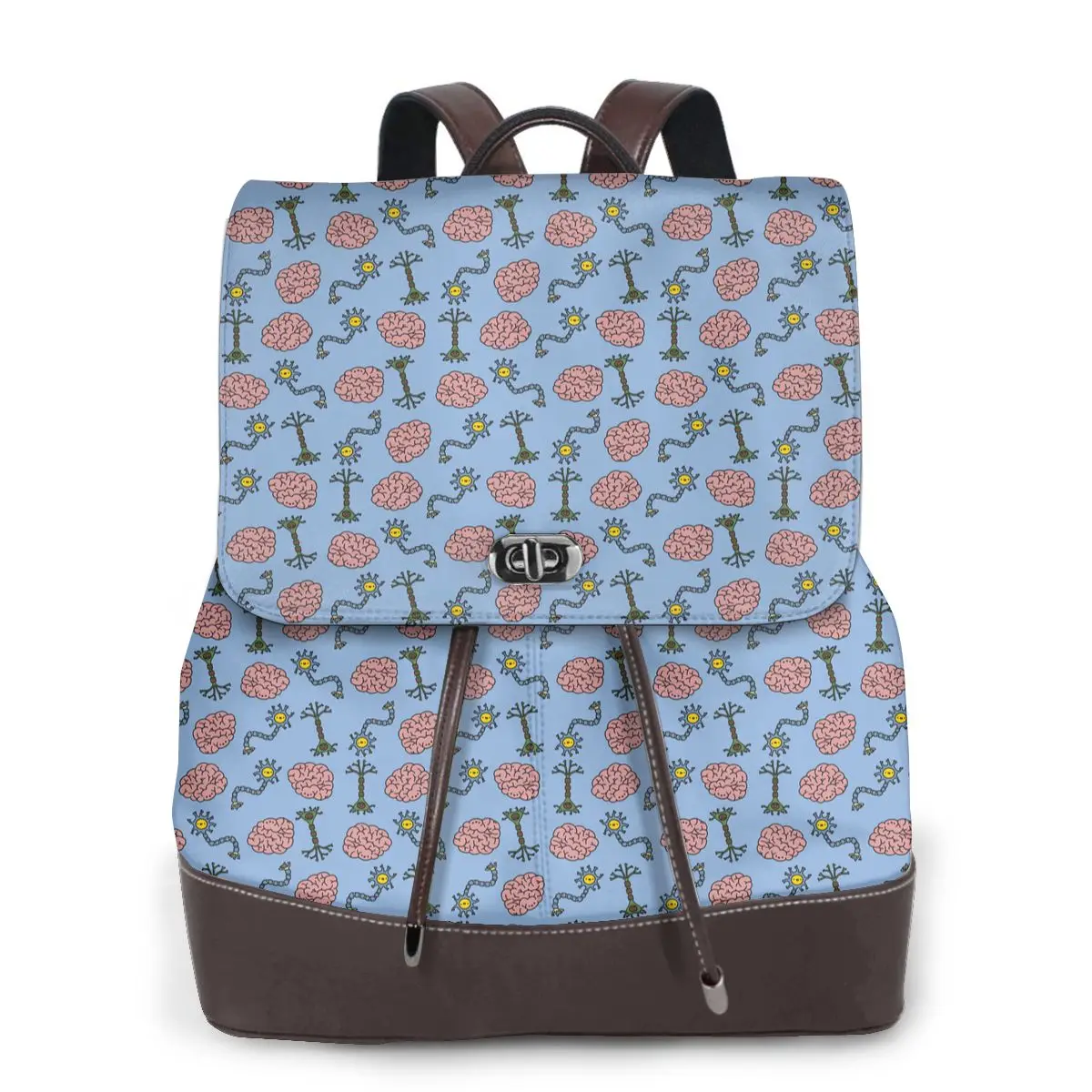 Neuro Brain Time! Let's Have Some Synapse Fun Bookbag School Student Bags Hiking Travel Daypack for Women Fashion Derma Backpack