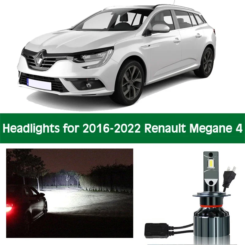 

Car Bulbs For 2016 - 2022 Renault Megane 4 LED Headlight Headlamp Low Beam High Beam Canbus Auto Lights Front Lamp Accessories