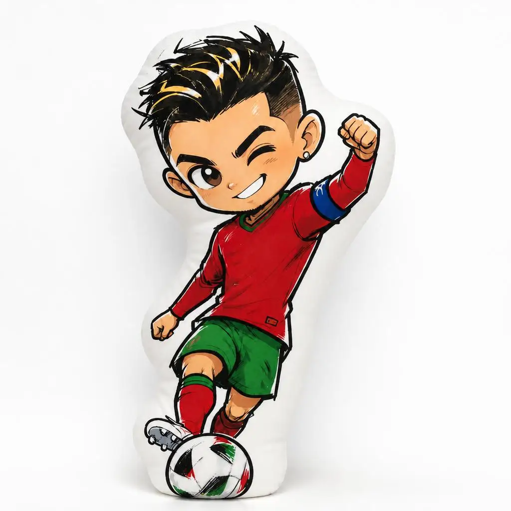 CR Portugal Soccer Football Number Seven Fan Plush Pillow Cushion Irregular Stuffed Throw Pillow Home Decor Gift Sofa Bed