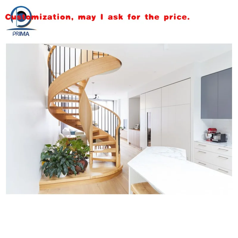

custom.High Quality Hot Sale Modern Rotating Design Staircase Solid Wood Treads Carbon Fabricated Loft Staircase