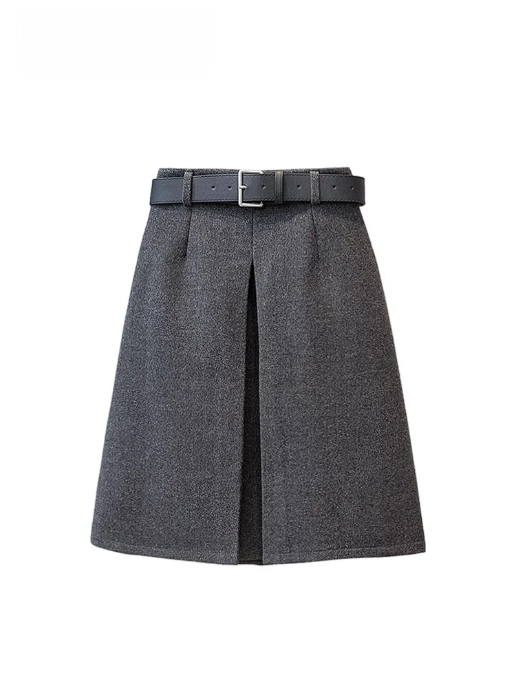 

High Waist Wide Leg Suit Skirt for plus Size Women Casual Versatile Loose Korean Sle Polyester Fiber Autumn Season Pear ape