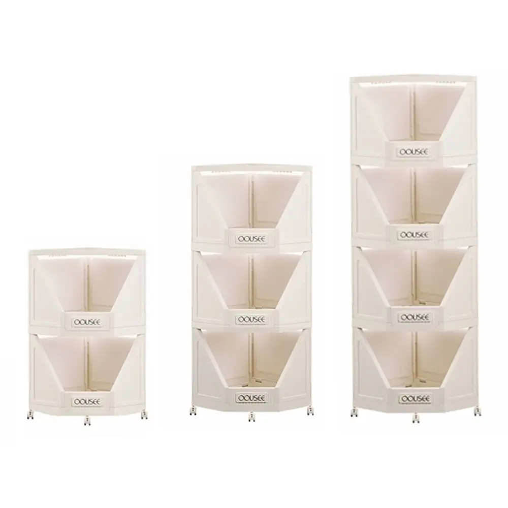 

Plastic Kitchen Storage Container 2/3/4 Layers Sturdy Kitchen Organizer Shelf Layered Partition Large Capacity