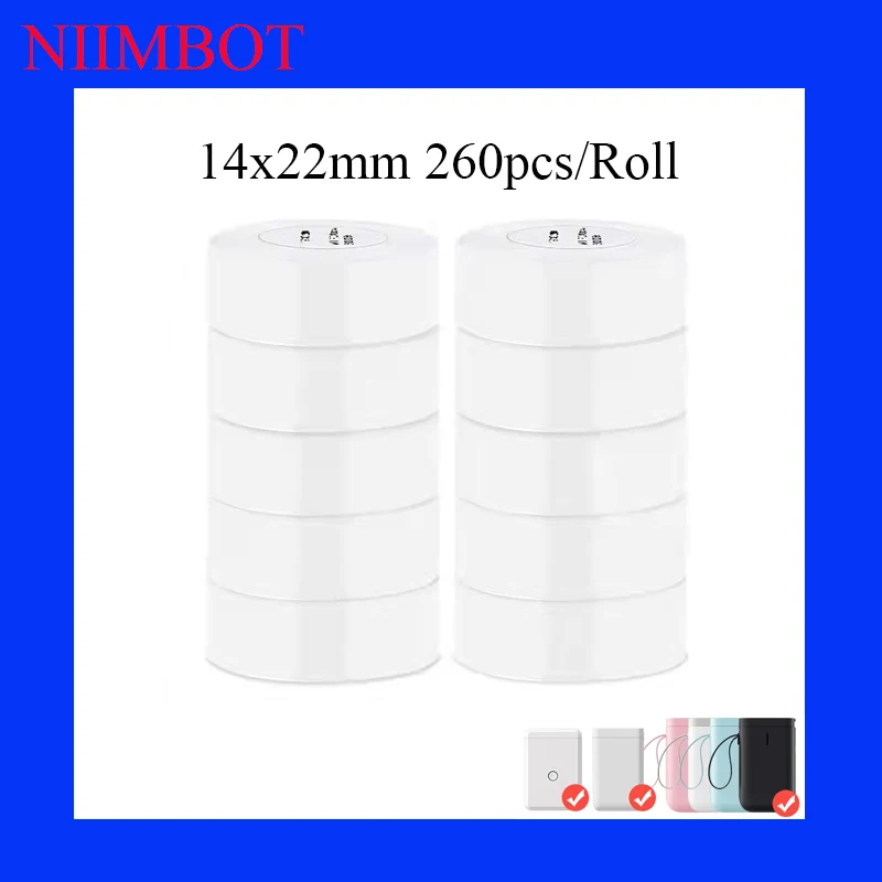 

Niimbot D11 and D110 Thermal Label paper Price Label Pure Color Scratch-Resistant Label Paper 14x22mmRoll Not Waterproof