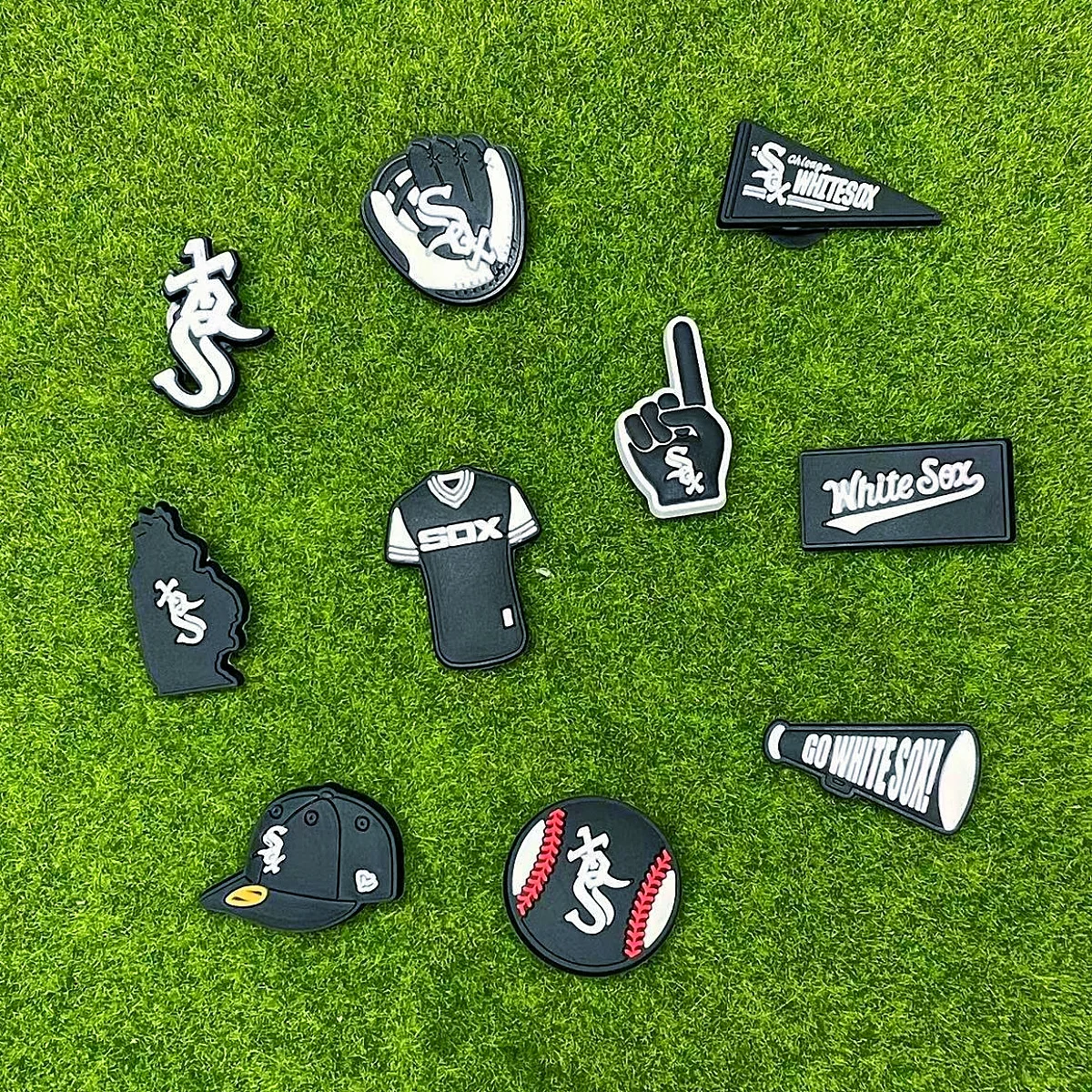 10Pcs Baseball Shoe Charms - Sport Charms for Clog Sandals, Shoes, Backpacks, Wristbands & Accessories