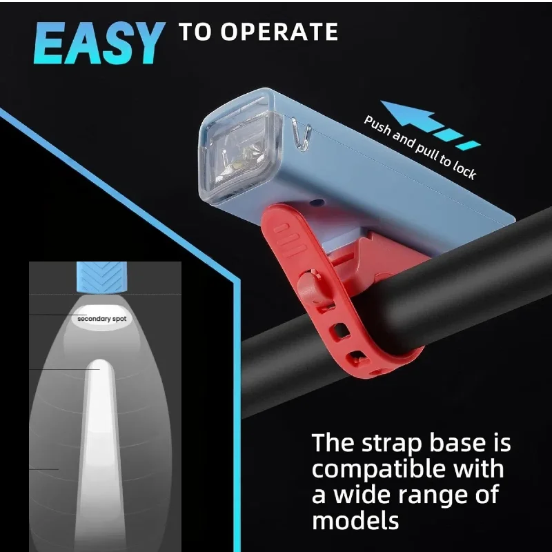 

Ultralight Bicycle Light (88g) - USB-C Rechargeable-Silicone Mount for Stability Ideal for Cycling Hiking & Camping Accessories