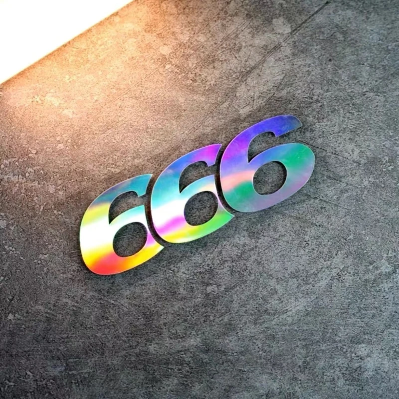 Motorcycle Stickers, Personalized 666 Gesture Vinyl Stickers Decals Waterproof for Car Moto Racing Modification Decor