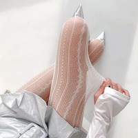 Lolita Stockings Womens Sexy Fishnet Tights Sexy Geometric Striped Pantyhose Rattan Mesh Lace Gothic Seamless Fishnet Legging