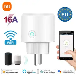 Xiaomi-EU WiFi Smart Socket, Tuya Smart Life, Plug Power Home, Controle Remoto Sem Fio, Temporizador de Controle de Potência, Aplicativo, 16A, 20A