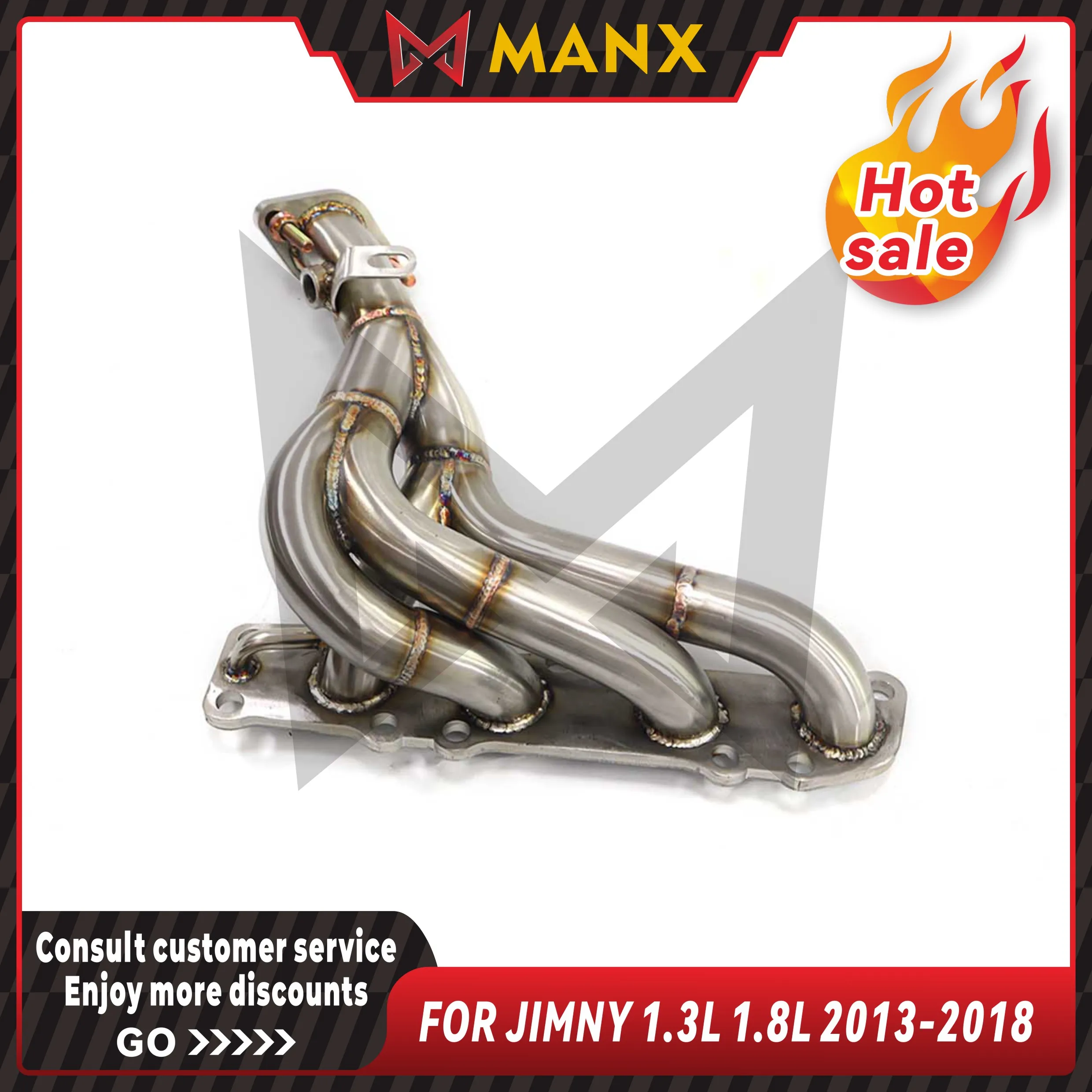 

MANX Car Exhaust system Manifold for JIMNY 1.3L 1.8L 2013-2018 Header Stainless steels Performance exhaust pipe