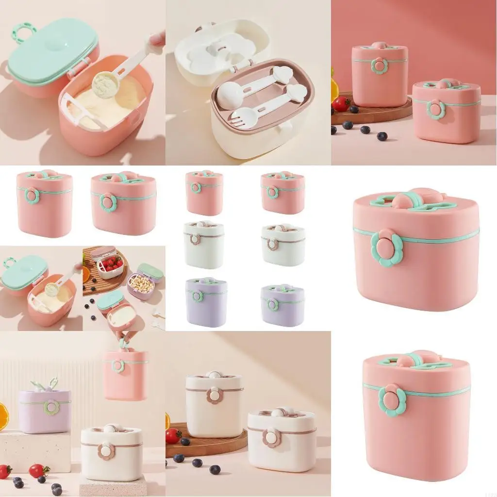 

Коробка для хранения детского сухого молока, контейнер для дозатора формул, портативный органайзер для детских закусок с двойной