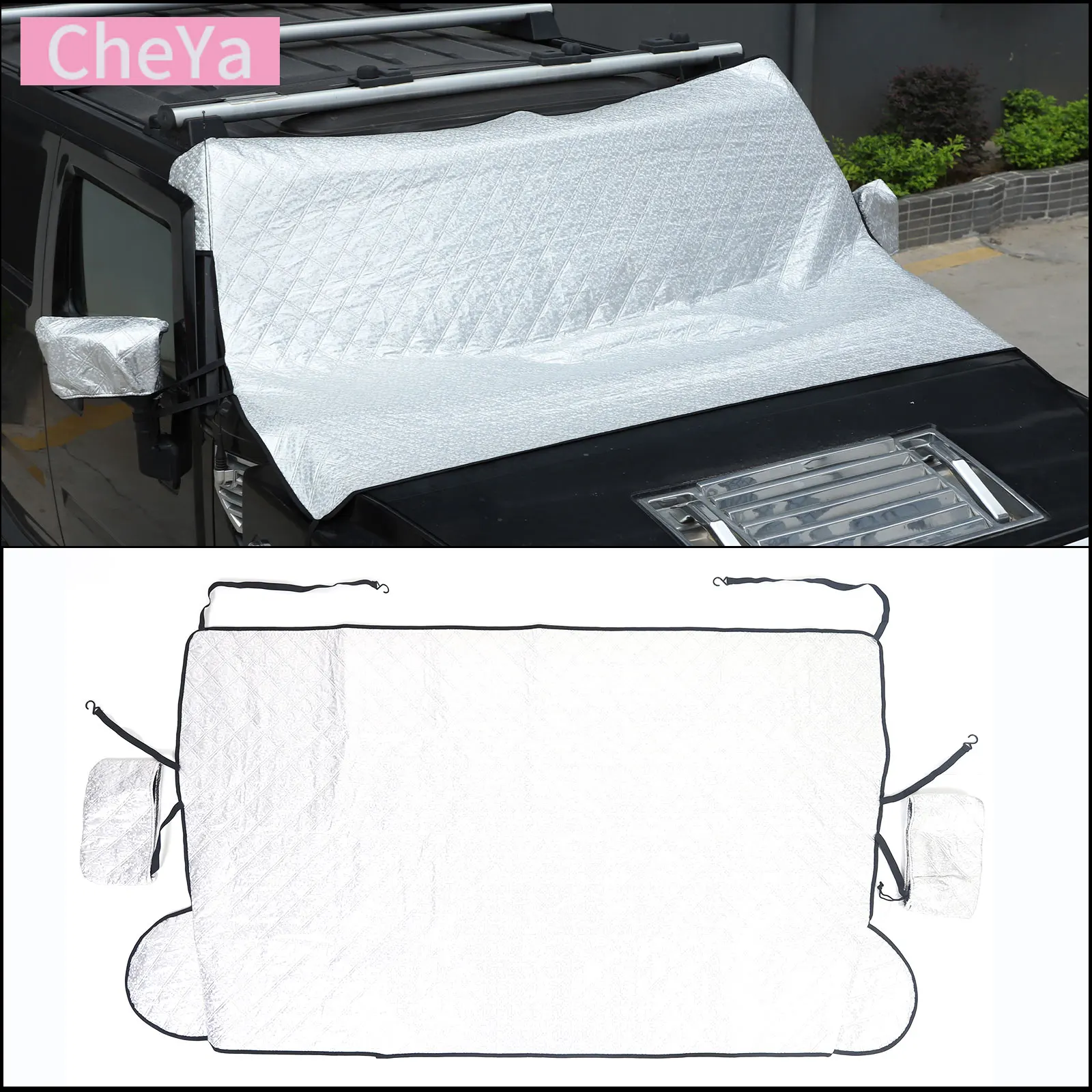 For Hummer H2 2003-2009 Car Windshield Snow Anti Frost Cover Windproof Winter Ice Snow Shield Trim lint Exterior Accessories