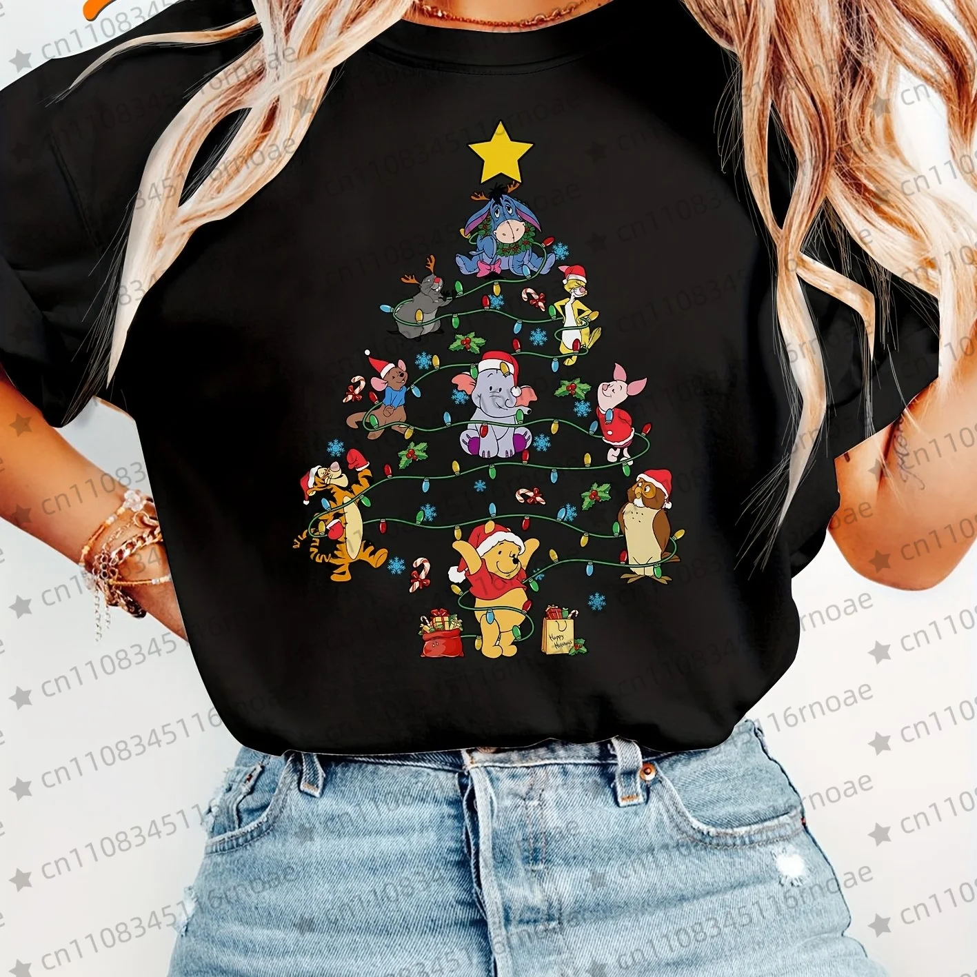 2026 High Quality Christmas Children/Adults Short Sleeved T-shirt Comfortable And Fashionable Street Wear Retro O-neck Top