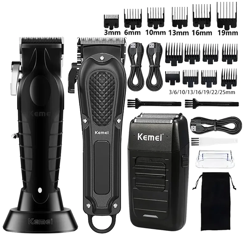 Kemei Hair Clipper Km-2296 Km-1071 Km-1102 Barber Blading Hair Cutting Machine Clipper Grooming Cordless Rechargeable Shaver