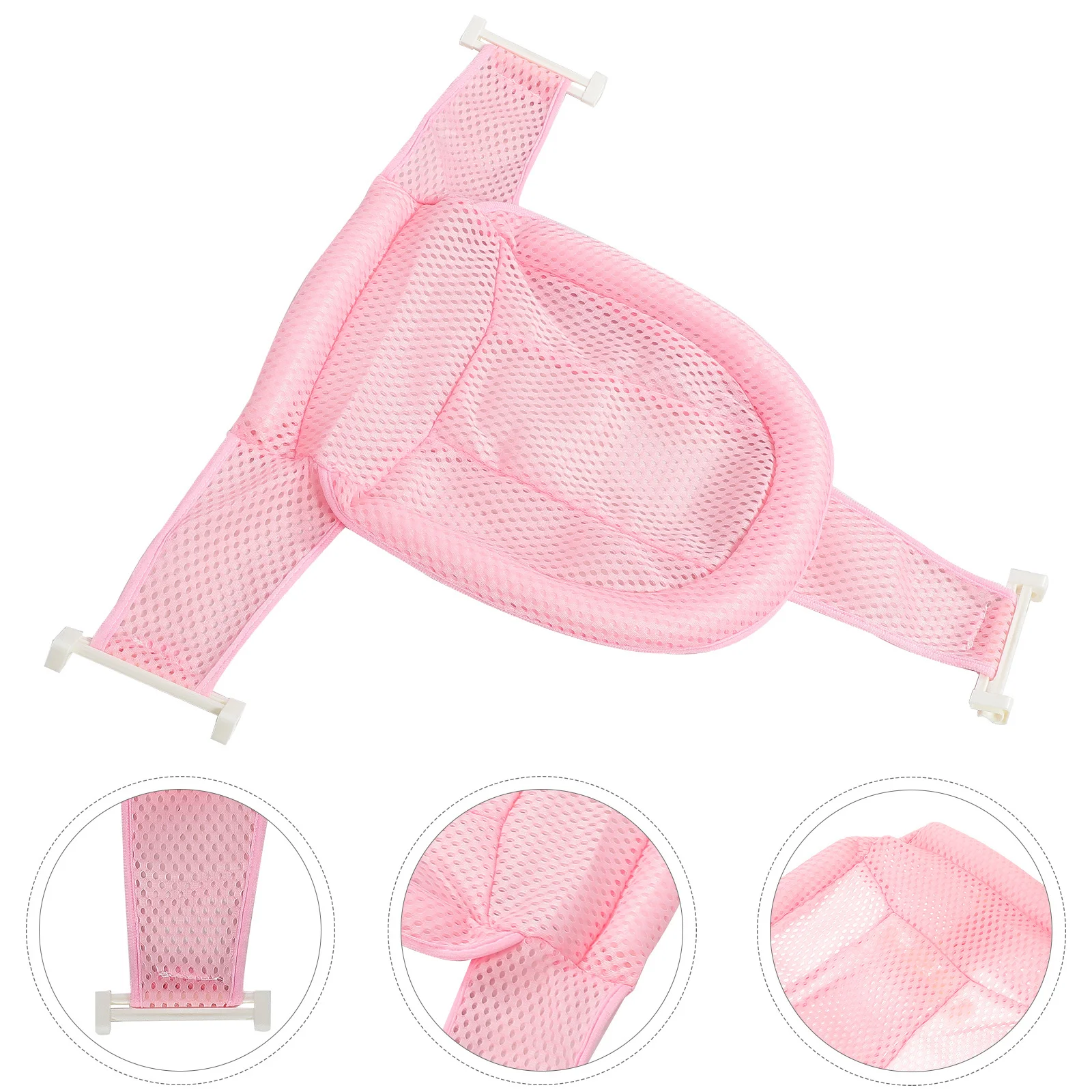 

Baby Bath Mat Bath Net Pink Breathable Mesh Infant Seat Support Safety Skid Proof Baby Shower Infant Shower Mesh