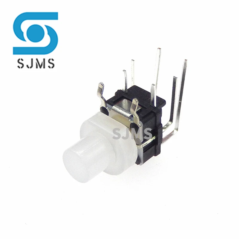 5/10pcs mini 4.7mm PB6156RSL - 1/3/4 Horizontal 7X7 Transparent cap Red / blue / Green light touch switch with lamp button Long