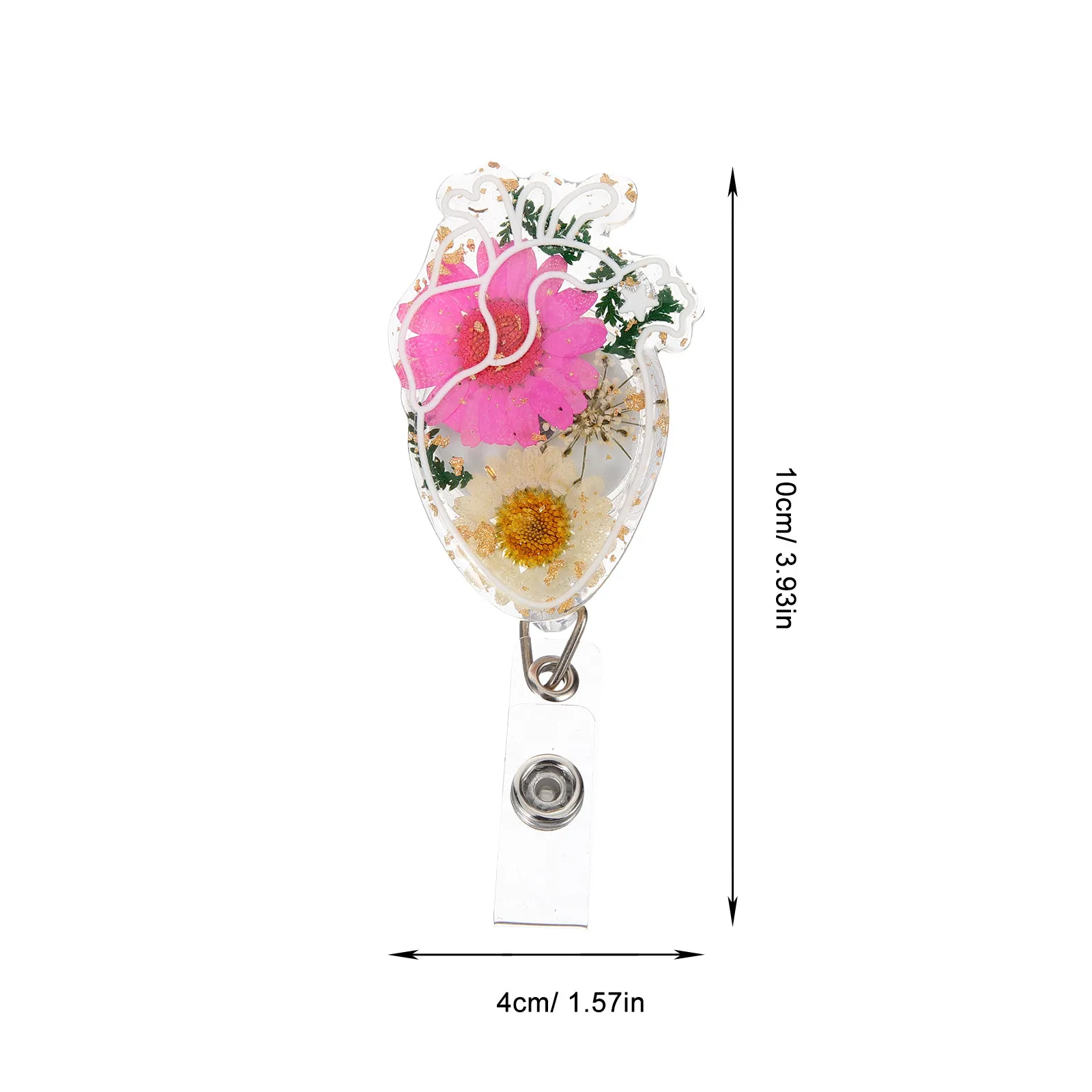 Retractable Badge Holder with Metal Clip Acrylic Reel for ID Cards Keys Name Tags Nurses Teachers Students