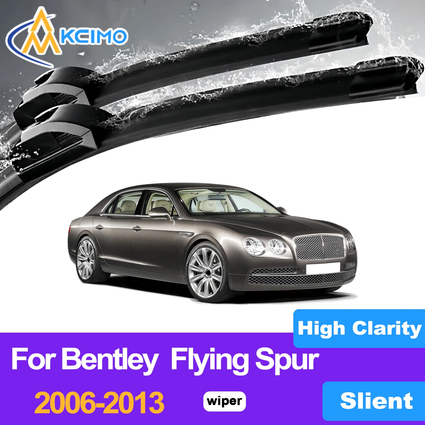 

KCIMO 2PCS Front Windshield Wiper Blades For Bentley Flying Spur 2006-2013, Premium All Season Rubber Replacement Kit