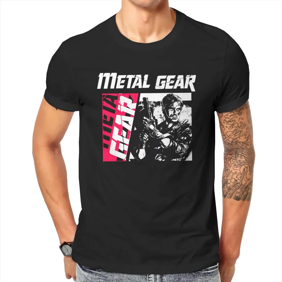 Metal Gear Retro Gaming Metal gear solid mgsv phantom pain T-Shirt for Men vintage Large size Cotton printed t-shirt