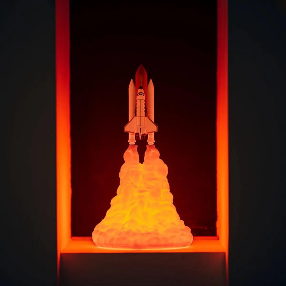 【Lamp】 3D Printed Spaceship Table Lamp Bedside Lamp LED Night Light Christmas Children Aviation Enthusiast Gift B