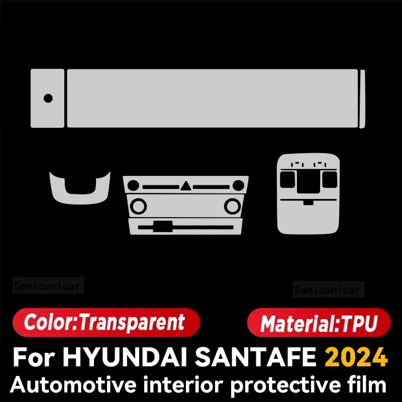 For HYUNDAI SANTAFE 2024 Car Interior Center Console Screen Protective Film Anti-scratch Repair Sticker Accessories