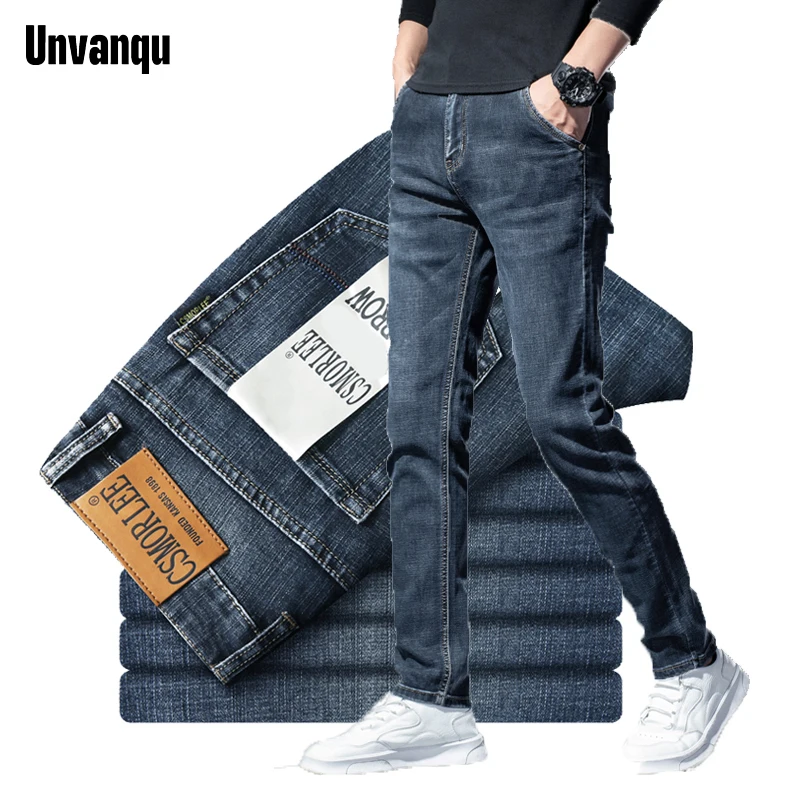 Classic Brand Casual Jeans Men High Quality Retro Slim Stretch Mens Cotton Trousers Embroidery Jean Homme Denim Pants