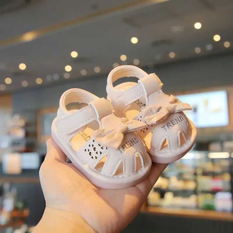 Mumoresip Baby Princess Sandals Cute Bows Versatile Kids Sweet Sandals Non-slip 2026 Summer New Toddler Walking Shoes Non-slip