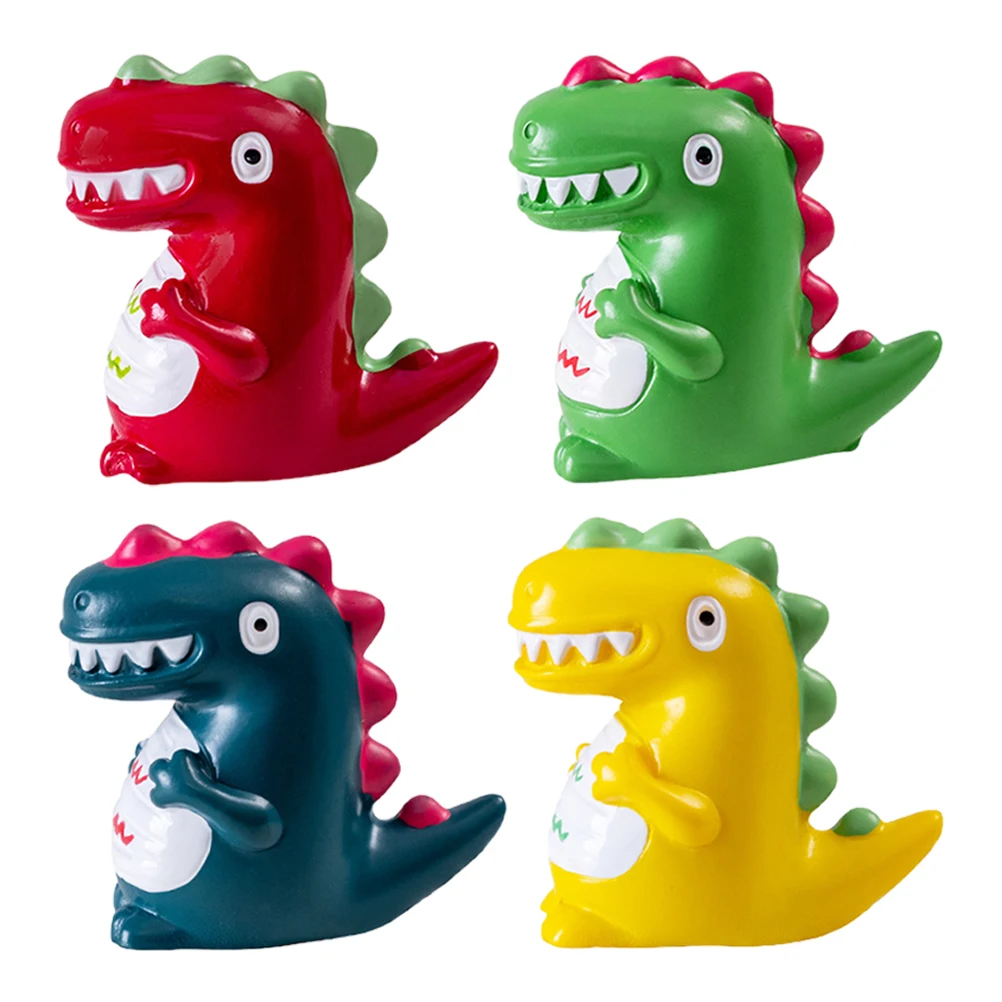 

4 Pcs Mini Dinosaur Ornament Resin Figurines Microlandscape Decorations Small Dinosaurs Animal Statues Garden Accessories