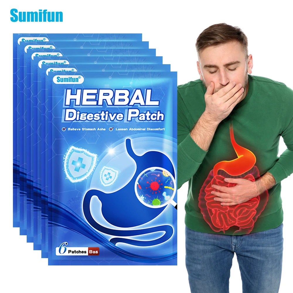 

60Pcs=10Bags Sumifun Herbal Digestive Patch Treat Stomachache Gastric Ulcer Sticker Gastroenteritis Indigestion Diarrhea Plaster