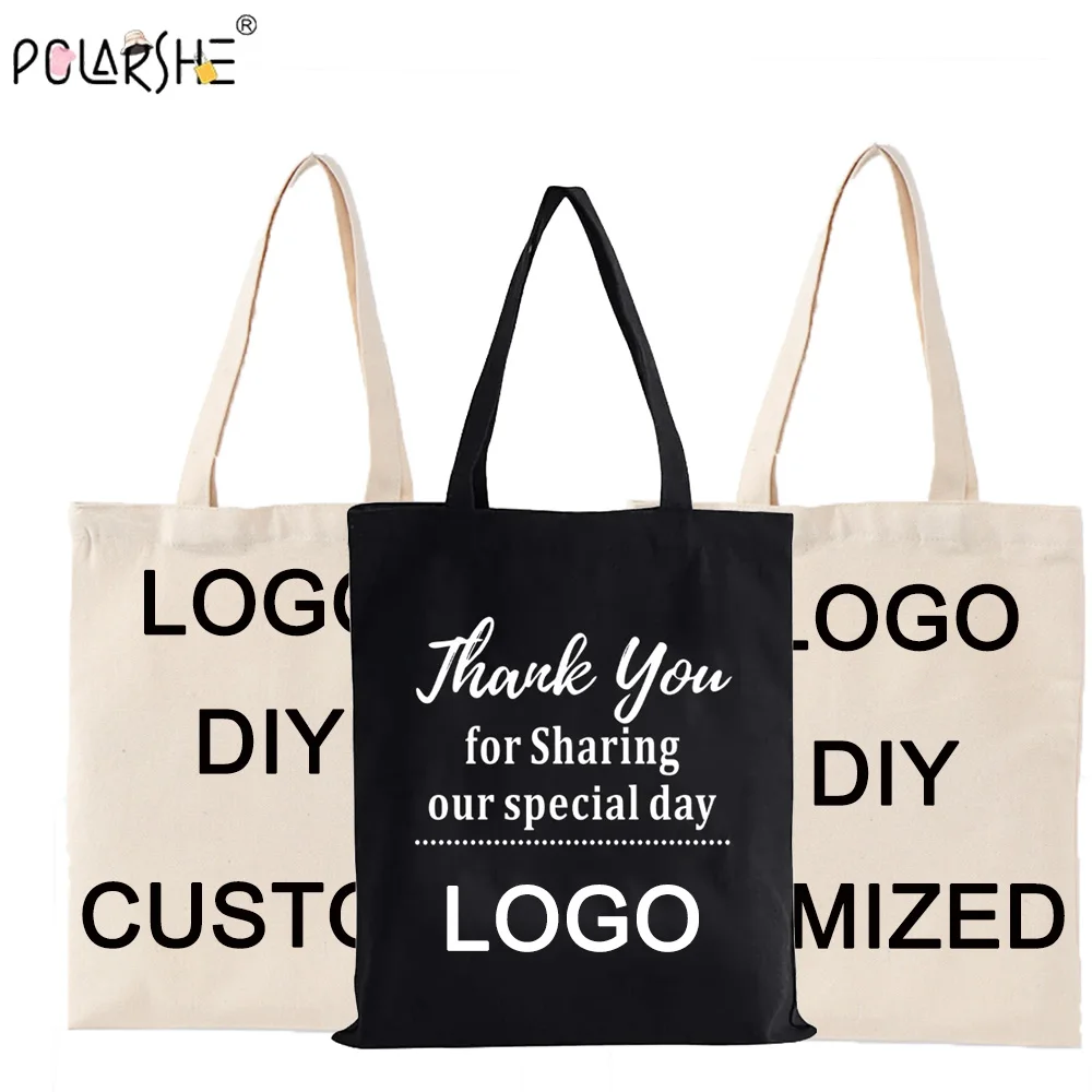 

Polarshe 10pcs Customized Tote Bags, Your Special Day-DIY Canvas Bags Casual Shopping Shoulder Bag for Travel, Weddings, Gifts