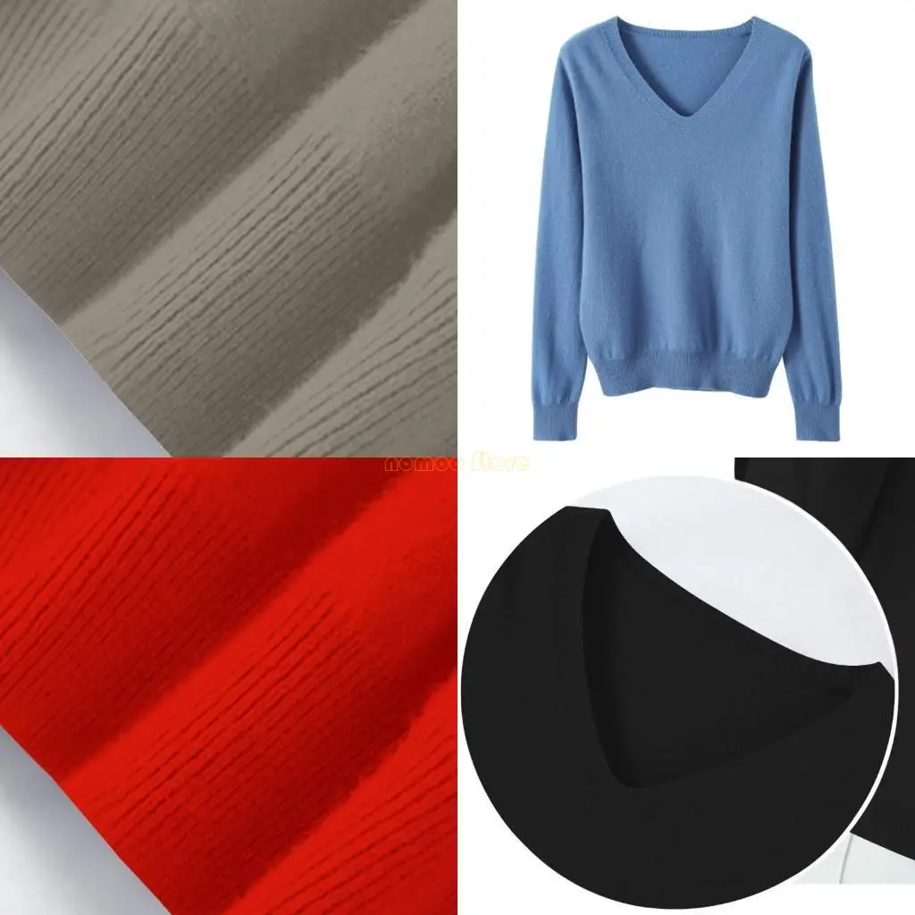 

31BF Womens Sweaters Causal V Neck Long Sleeve Knit Top Loose Pullover Sweater Loose Jumper Streetwear