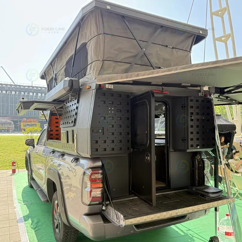Aluminum Camping Pickup Truck Bed Camper Waterproof Caravan Adventure Trailer 4x4 Customized Overland Unit