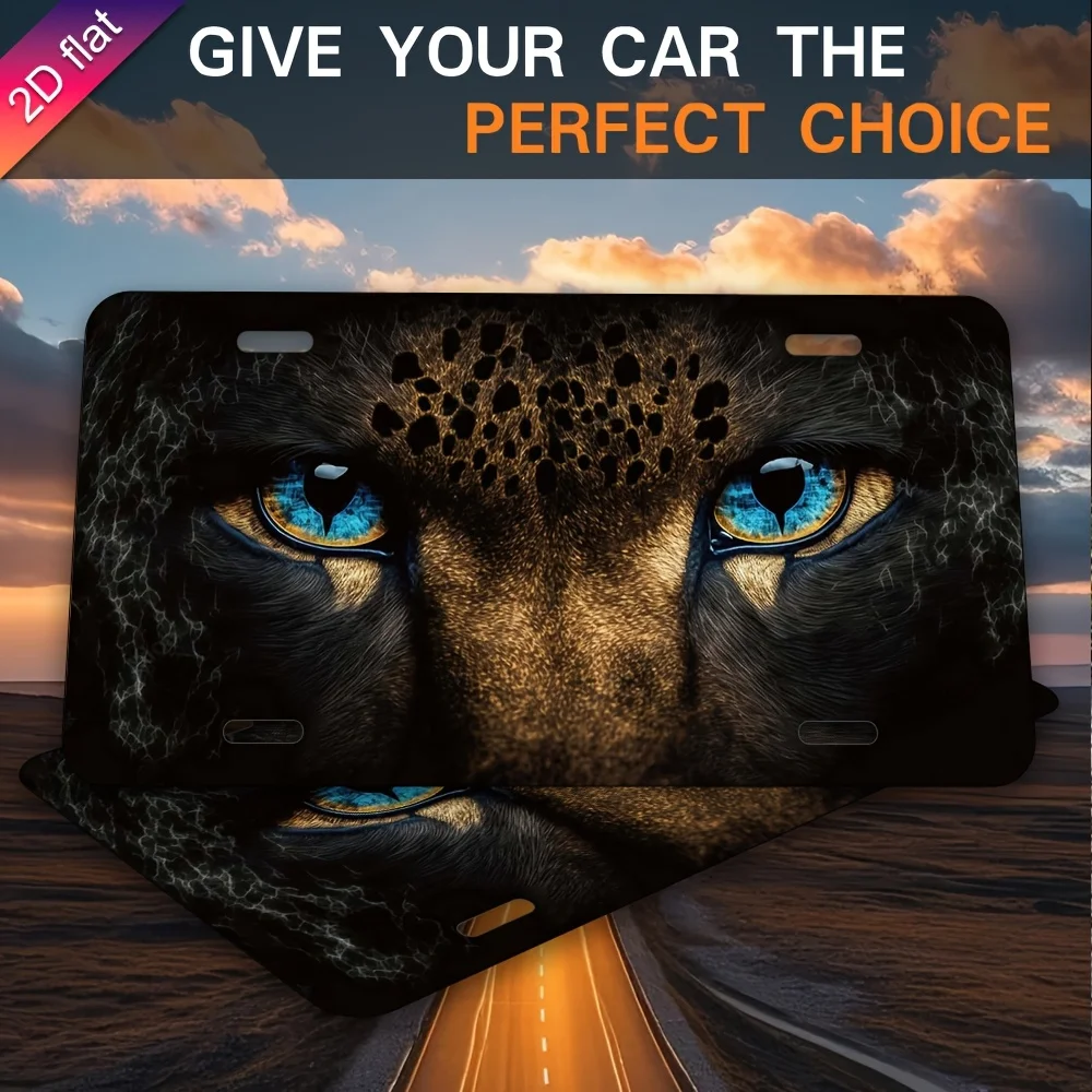 Aluminum License Plate with a 2D Flat Print of a Lion, Measuring 15.24X30.48 cm, Designed Solely for Decorative Purposes And Sui