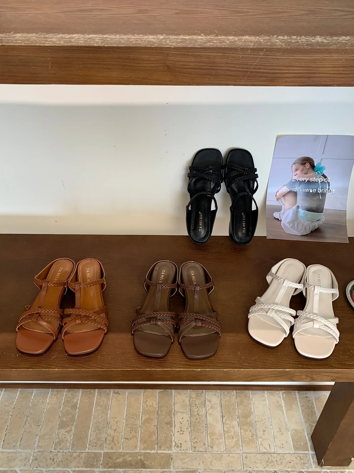 Sandalias Tejidas para Mujer Jia Mei Rui, Verano 2026, Punta Cuadrada, Abiertas, Versátiles, Frescas, con Suela de Goma de Al...