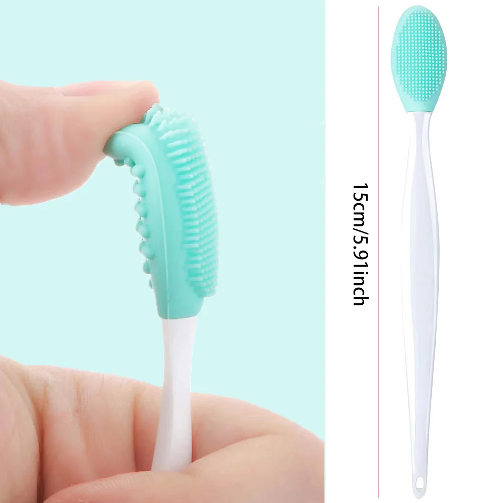 5/10 個シリコーンフェイススクラバークリーニングブラシ角質除去リップブラシ両面鼻クリーンツールスキンケアアプリケーター用