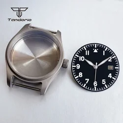 Titanium 39mm Pilot Watch Case Dial Hands Set Sapphire 20BAR Screw Crown Fit NH35 NH36 Men Dive Wristwatch Mod Accessories